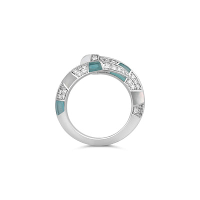ARTISTRY White Gold Diamond Ring Natural Aquamarine
