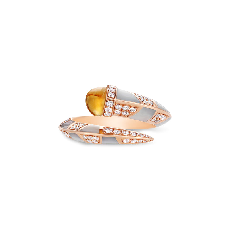 ARTISTRY Rose Gold Diamond Ring With Natural Citrine