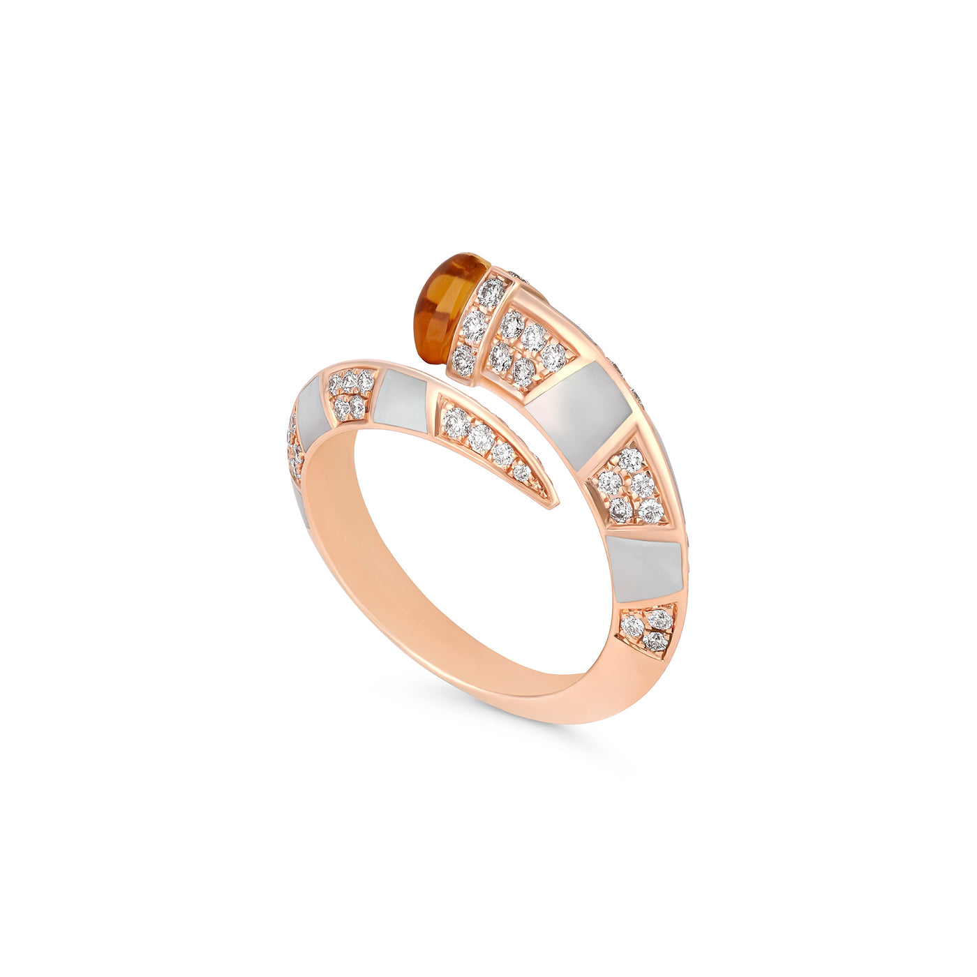 ARTISTRY Rose Gold Diamond Ring With Natural Citrine
