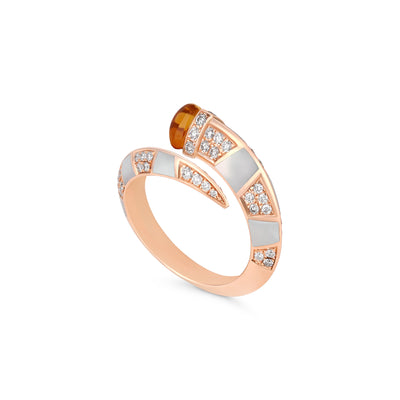 ARTISTRY Rose Gold Diamond Ring With Natural Citrine