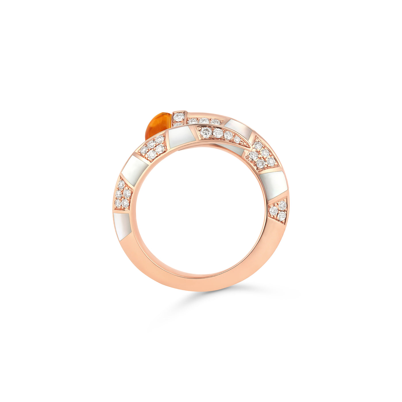 ARTISTRY Rose Gold Diamond Ring With Natural Citrine