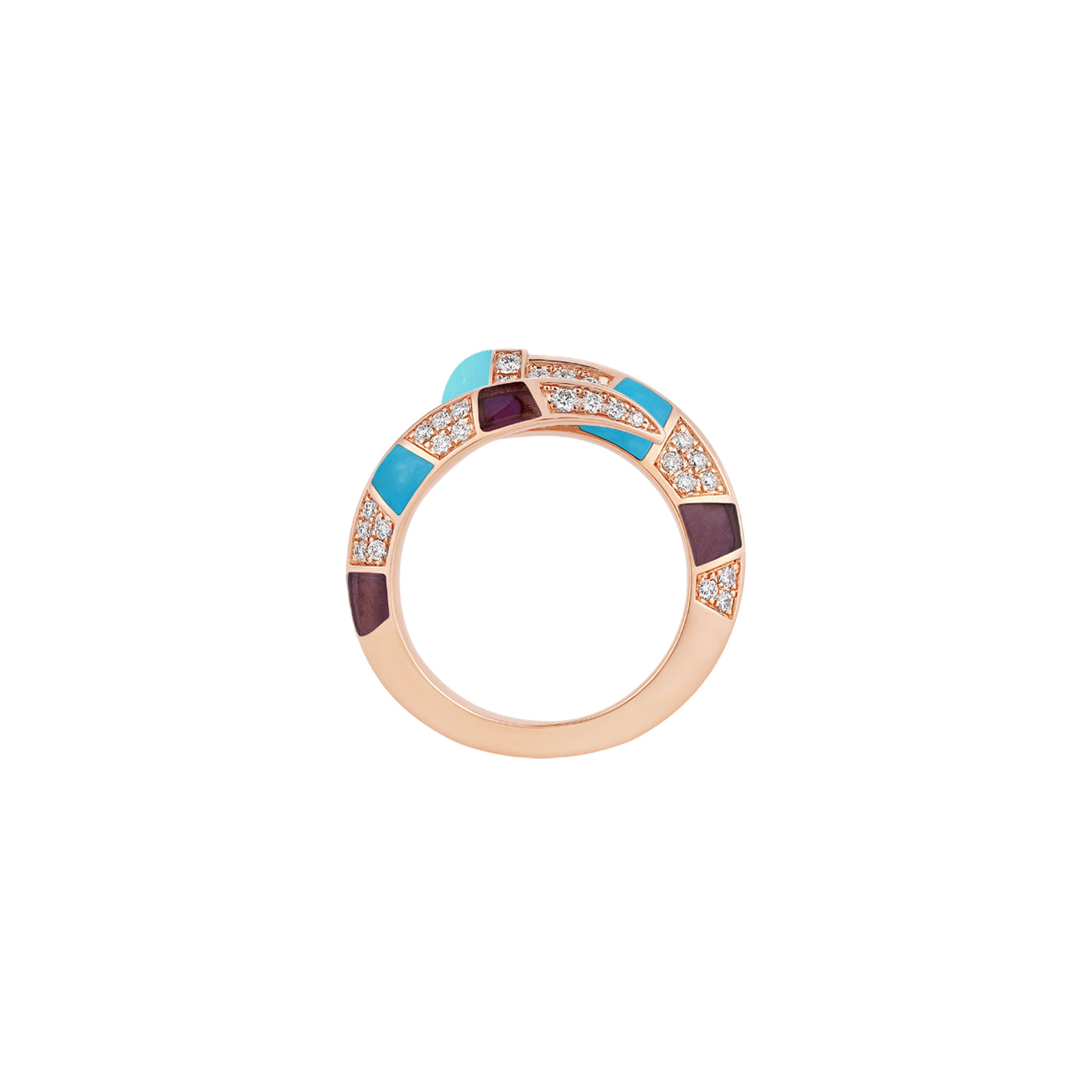 ARTISTRY Rose Gold Turquoise Diamond Ring