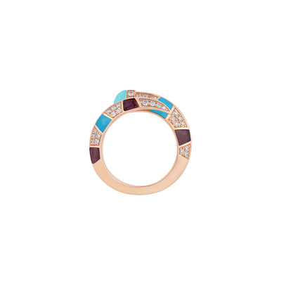 ARTISTRY Rose Gold Turquoise Diamond Ring