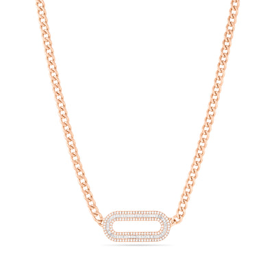 White Gold Diamond Necklace DILARA ROSE Gold Diamond Link Necklace