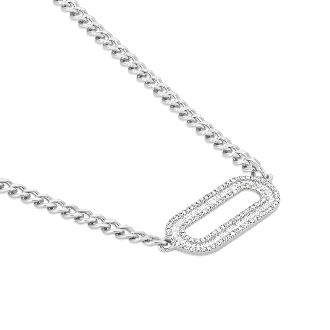 DILARA WHITE Gold Diamond Link Necklace