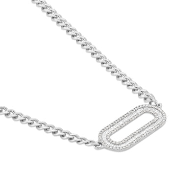 DILARA WHITE Gold Diamond Link Necklace