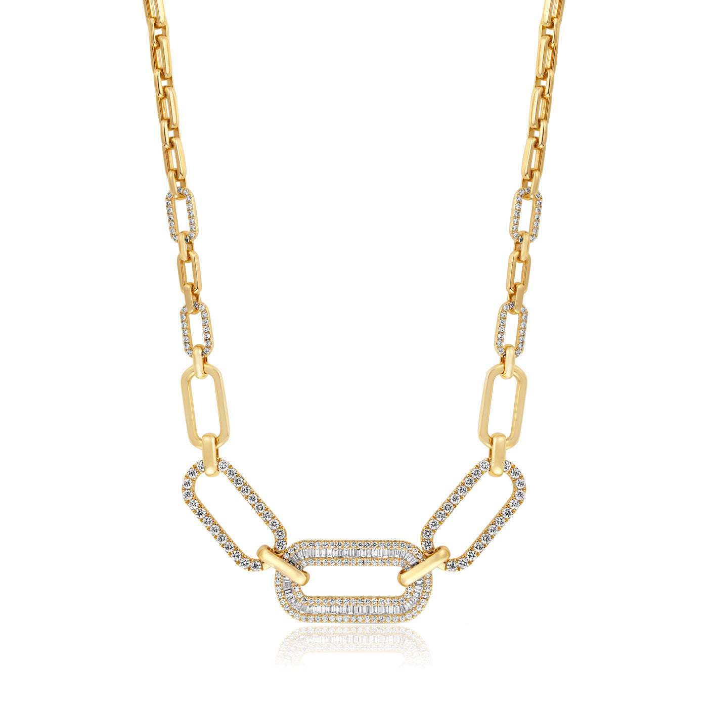 Yellow Gold Diamond Links Necklace
