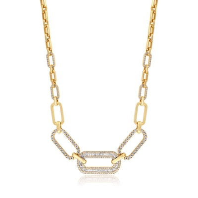 Yellow Gold Diamond Links Necklace