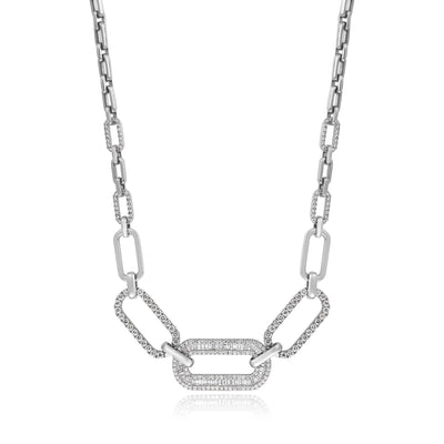  DILARA White Gold Diamond Links Necklace