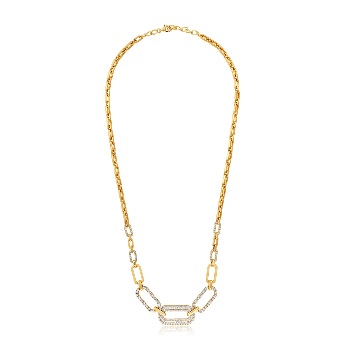 Yellow Gold Diamond Links Necklace