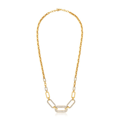 Yellow Gold Diamond Links Necklace