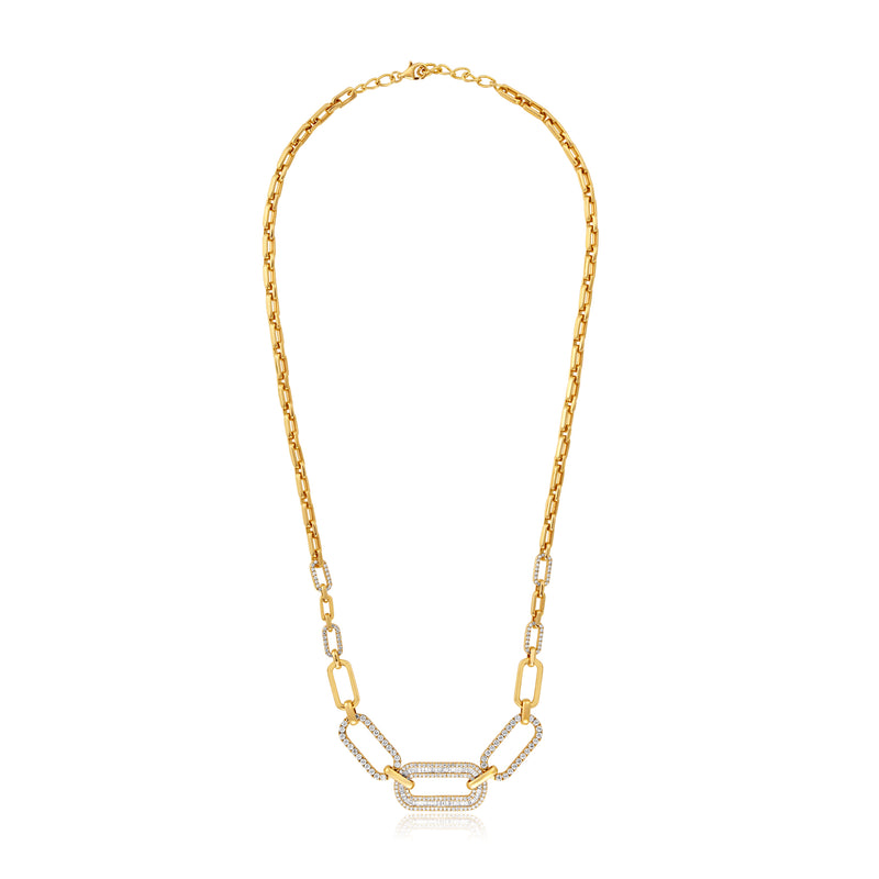 Yellow Gold Diamond Links Necklace