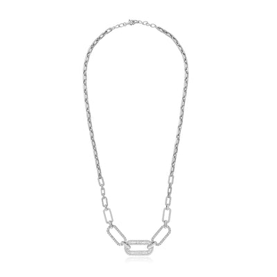 DILARA White Gold Diamond Links Necklace