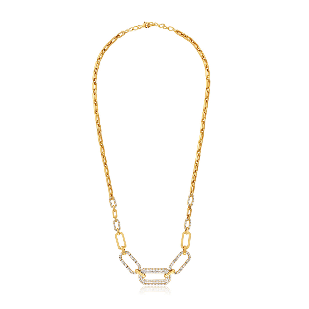 Yellow Gold Diamond Links Necklace