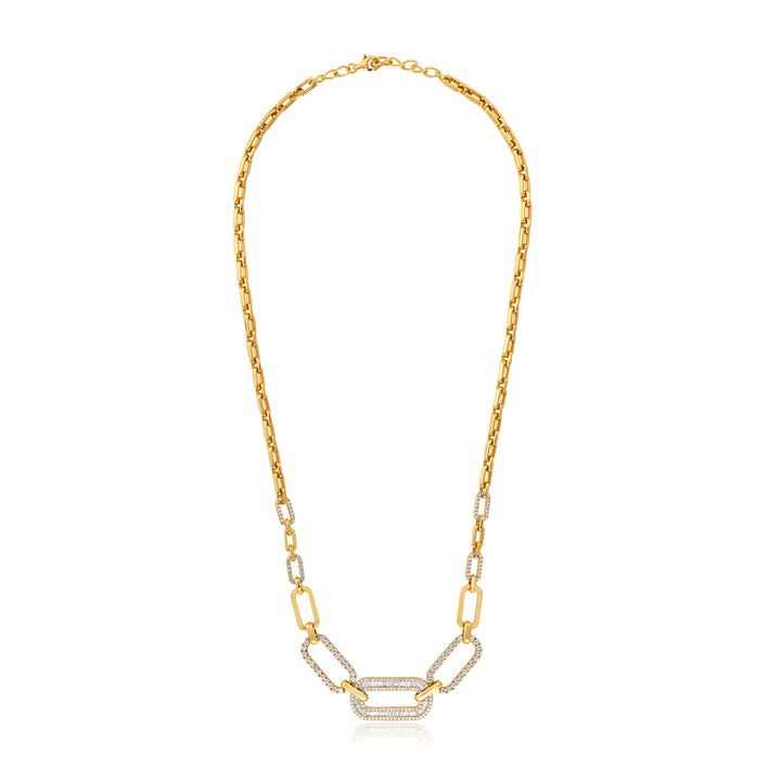 Yellow Gold Diamond Links Necklace