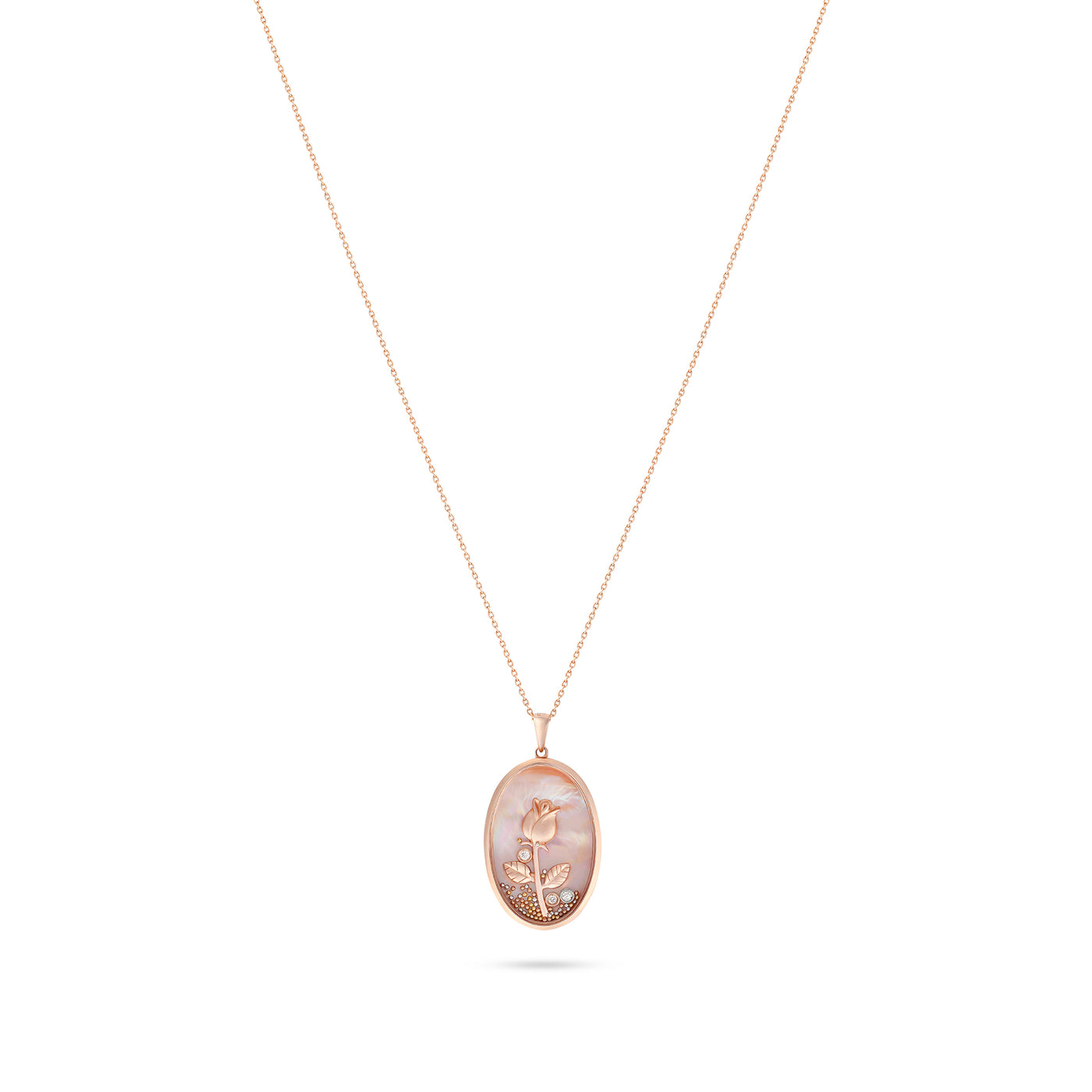 Rose Gold Diamond Rose Pendant