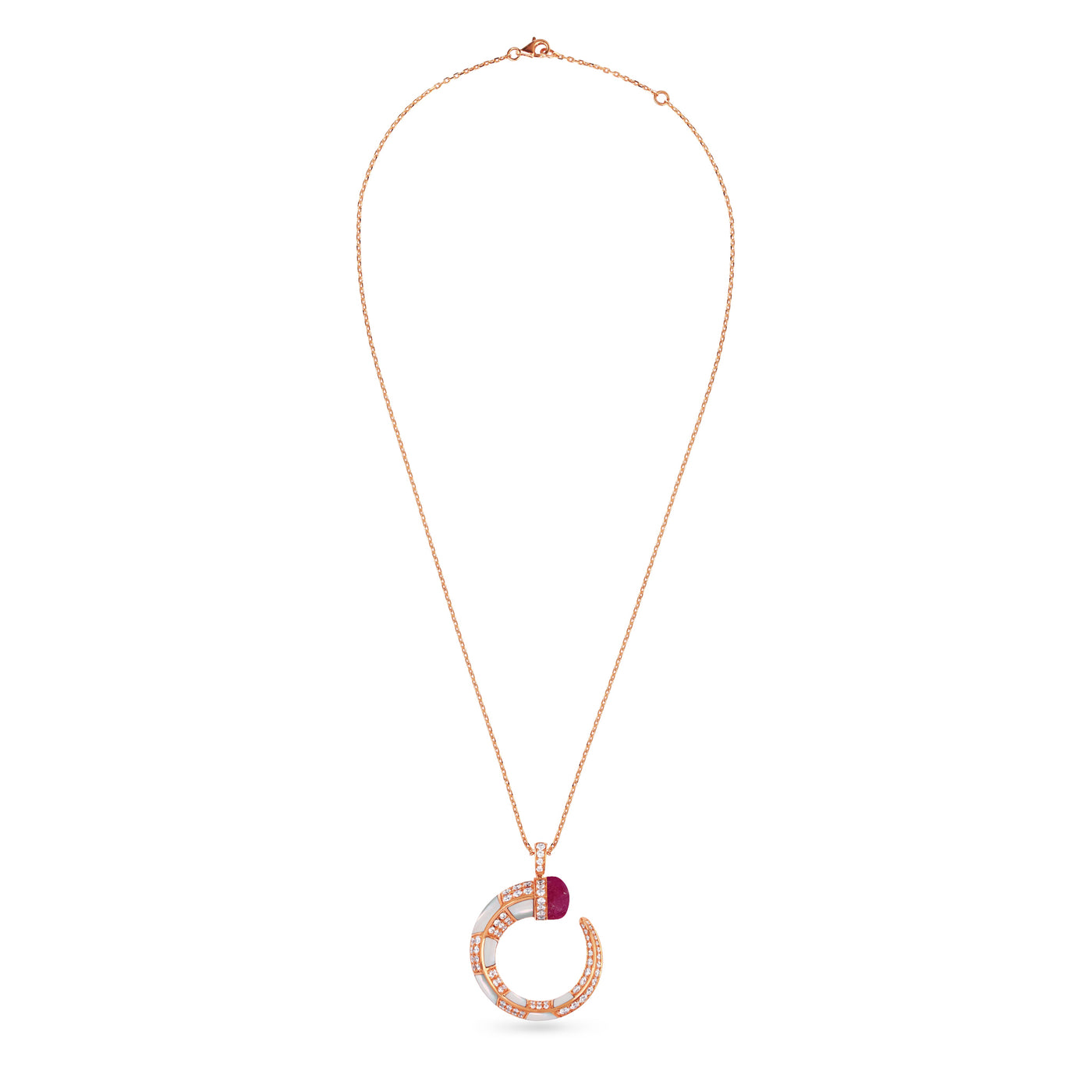 ARTISTRY Rose gold diamond pendant With Natural Ruby