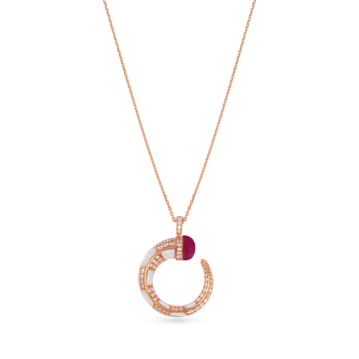 ARTISTRY Rose gold diamond pendant With Natural Ruby