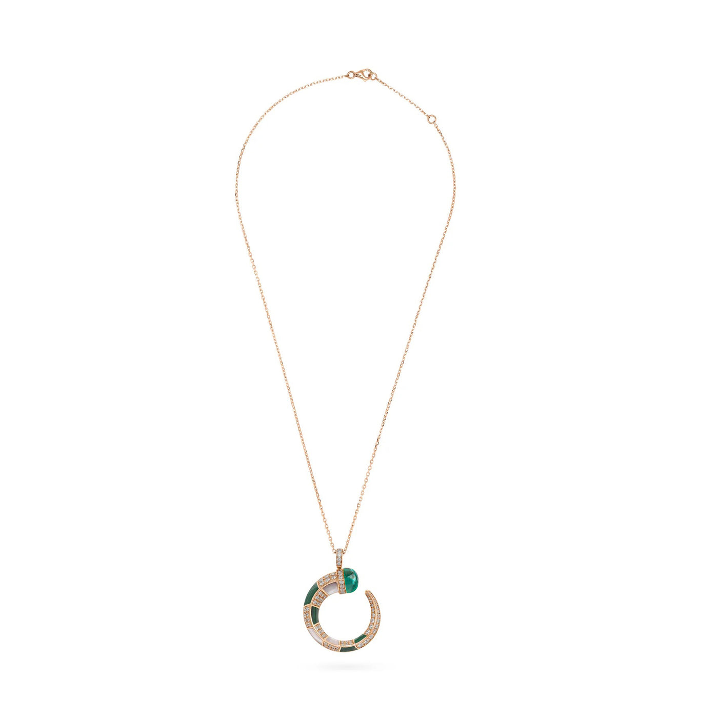 ARTISTRY Rose gold diamond pendant With Natural Emerald