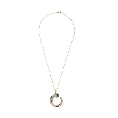 ARTISTRY Rose gold diamond pendant With Natural Emerald