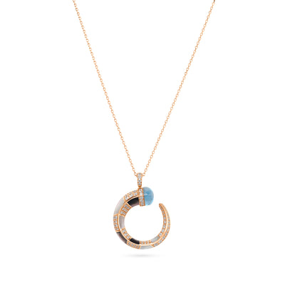 ARTISTRY Rose gold diamond pendant With Natural Topaz