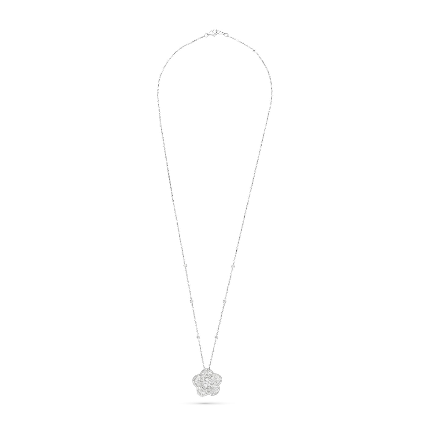 RONZA White Gold Flower Diamond Pendant