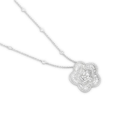 RONZA White Gold Flower Diamond Pendant