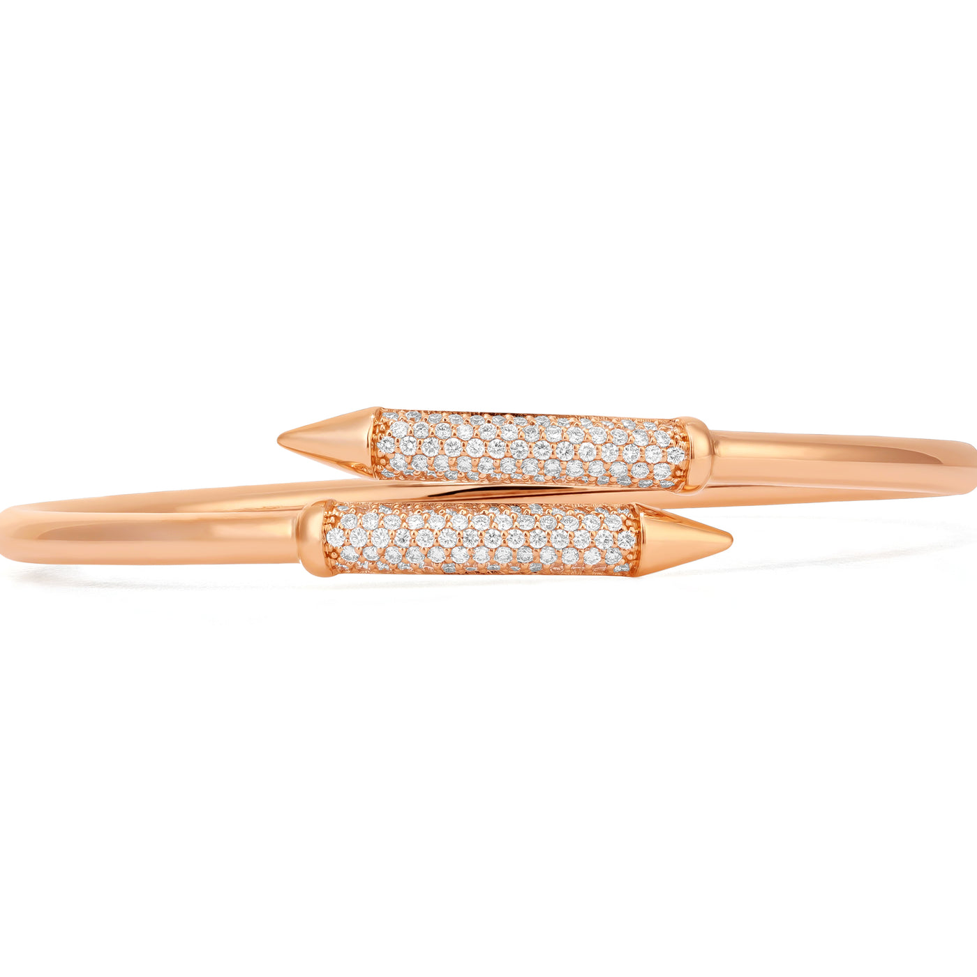 ETOILE Rose gold bangle with round diamond and two head of gold