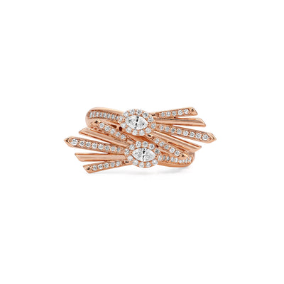 VISTA Rose gold Diamond Ring with two pointed head