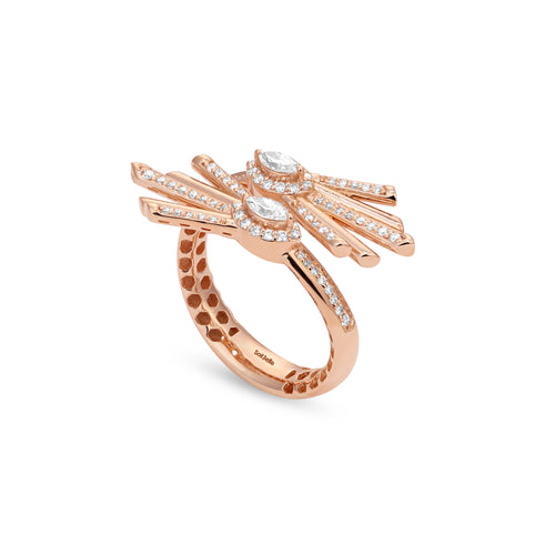 VISTA Rose gold Diamond Ring with two pointed head VISTA Rose gold Diamond Ring with two pointed head