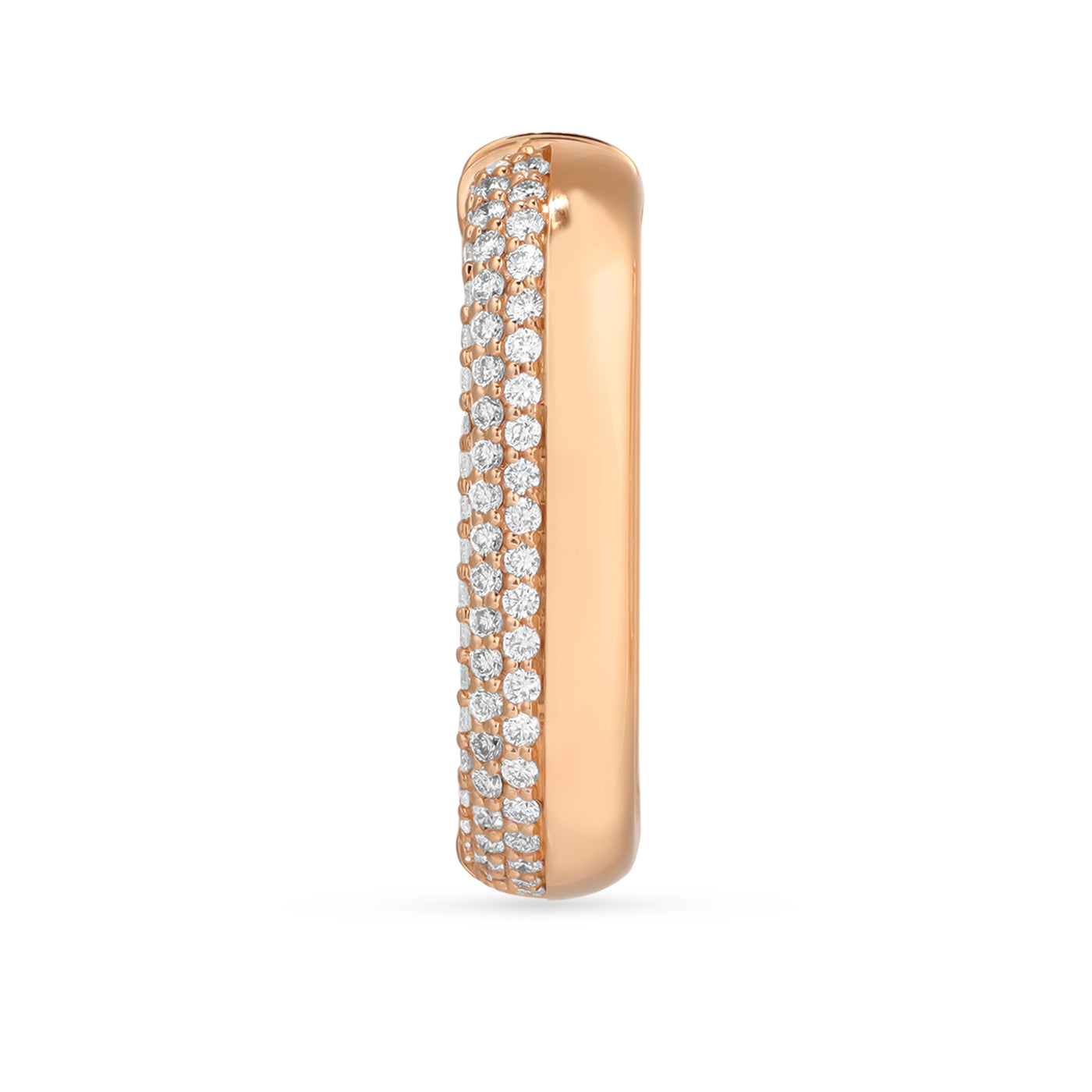 ETOILE plaine Rose gold with pave diamond earring