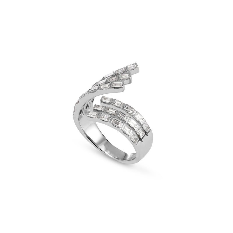 DILARA White Gold Baguette Diamond Ring