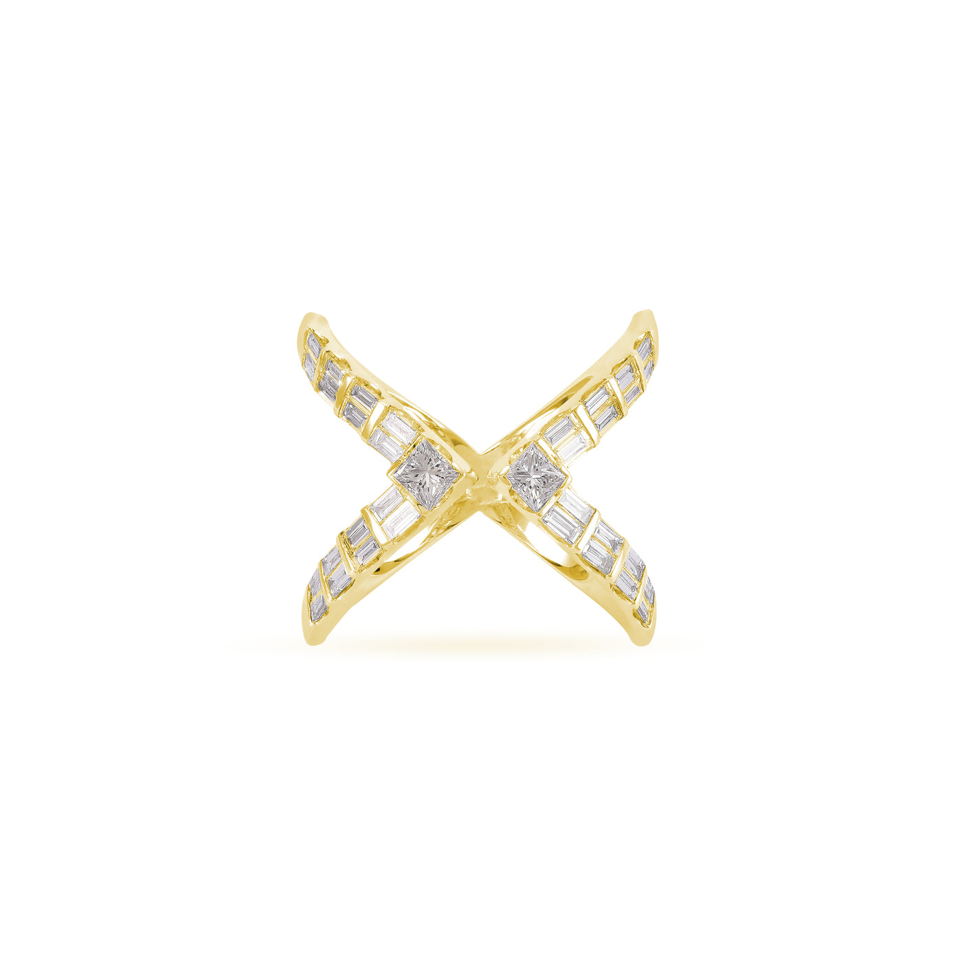 DILARA Yellow Gold Baguette Diamond Ring