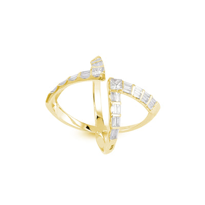DILARA Yellow Gold Baguette Diamond Ring