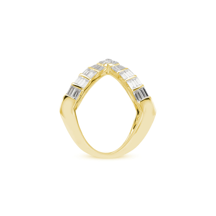DILARA Yellow Gold Baguette Diamond Ring