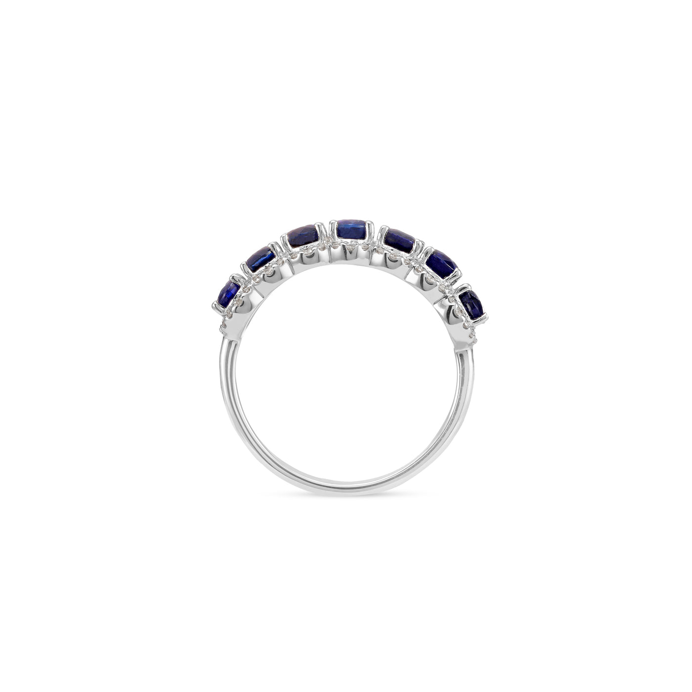 White Gold Diamond Ring With Natural Blue Sapphire