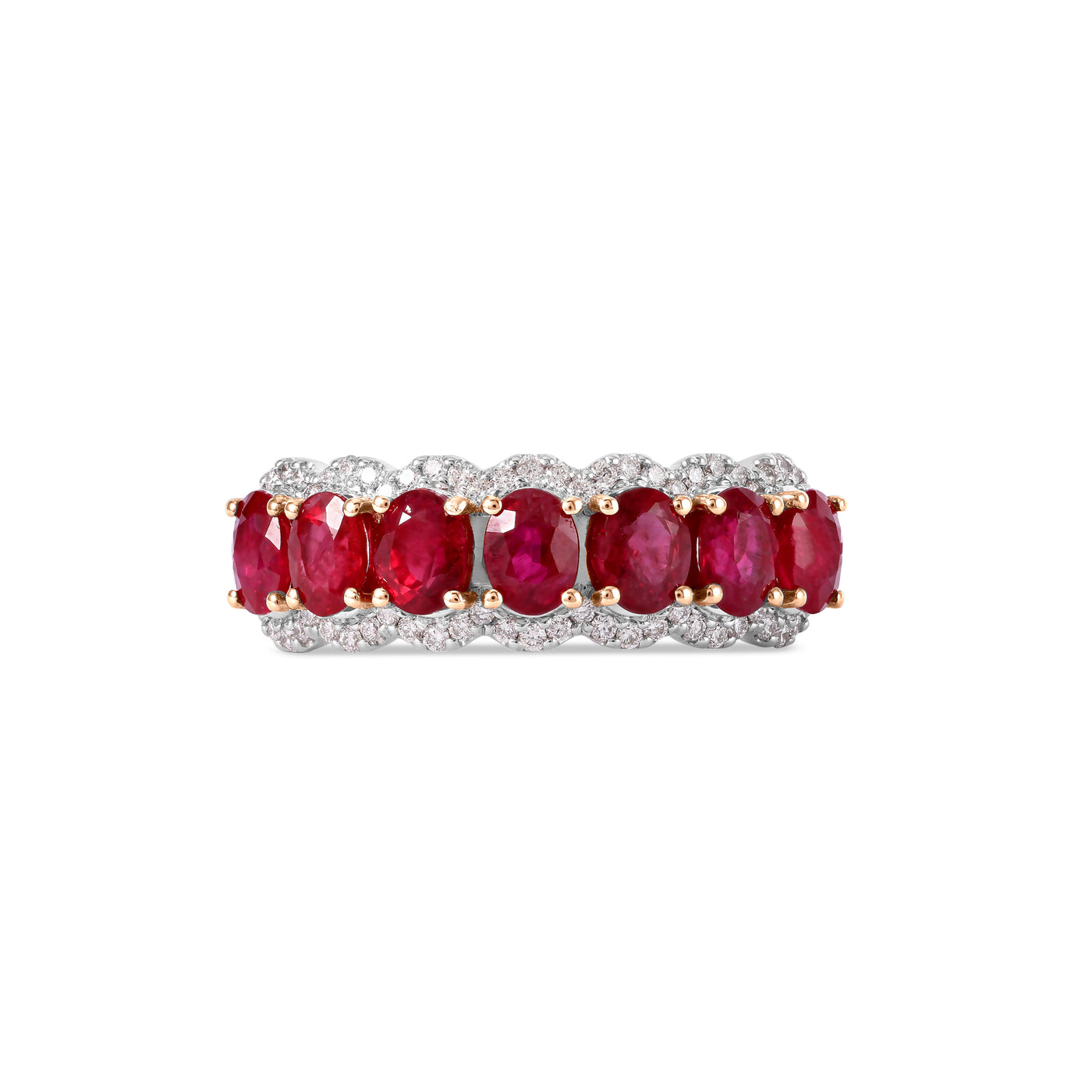Soit Belle White Gold Diamond Ring With Natural Ruby.
