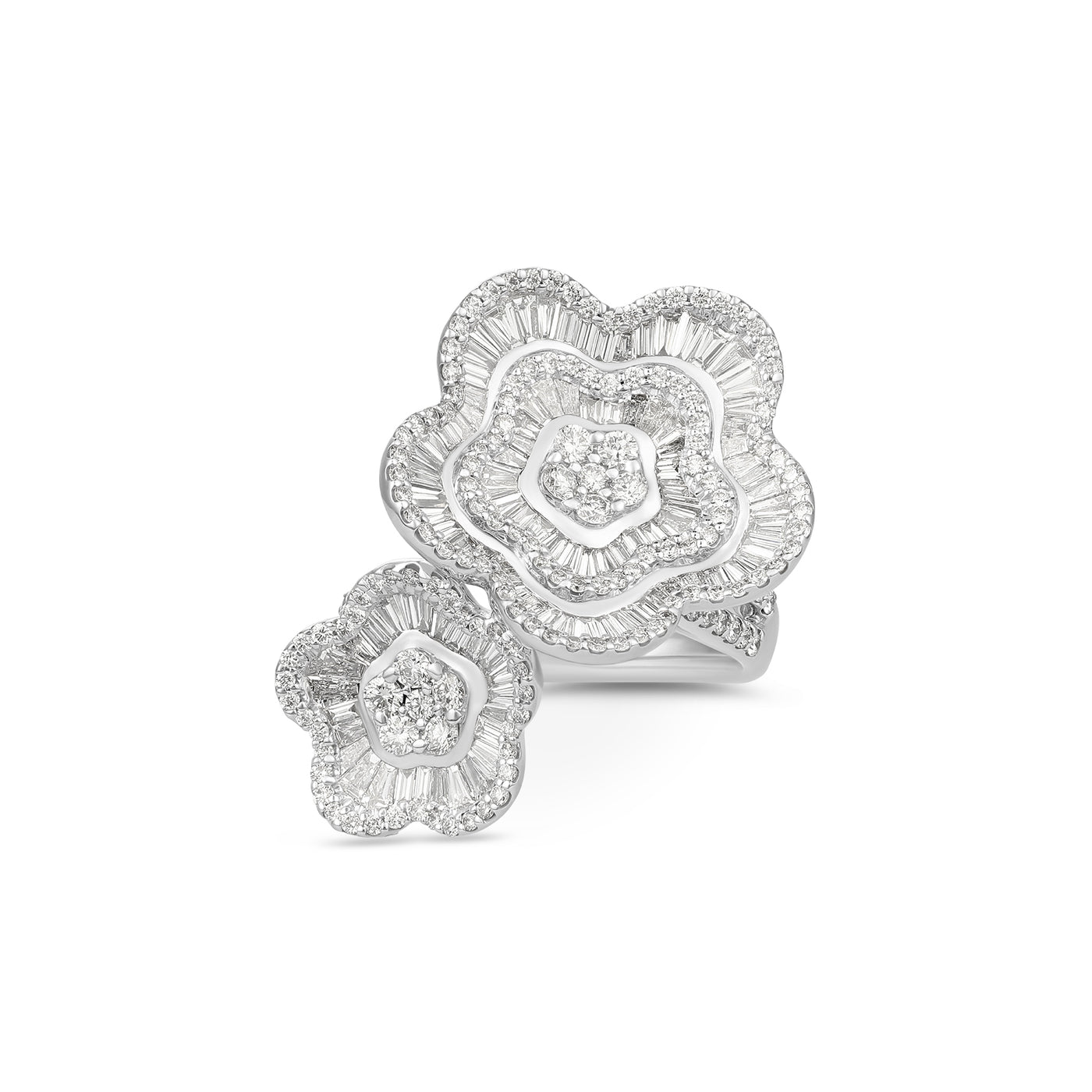 White Gold Flower Diamond Ring