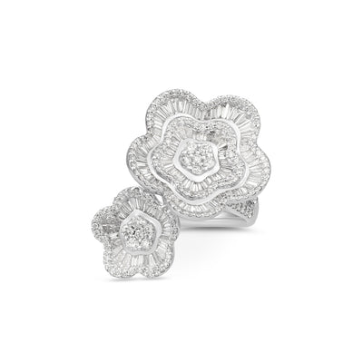 White Gold Flower Diamond Ring