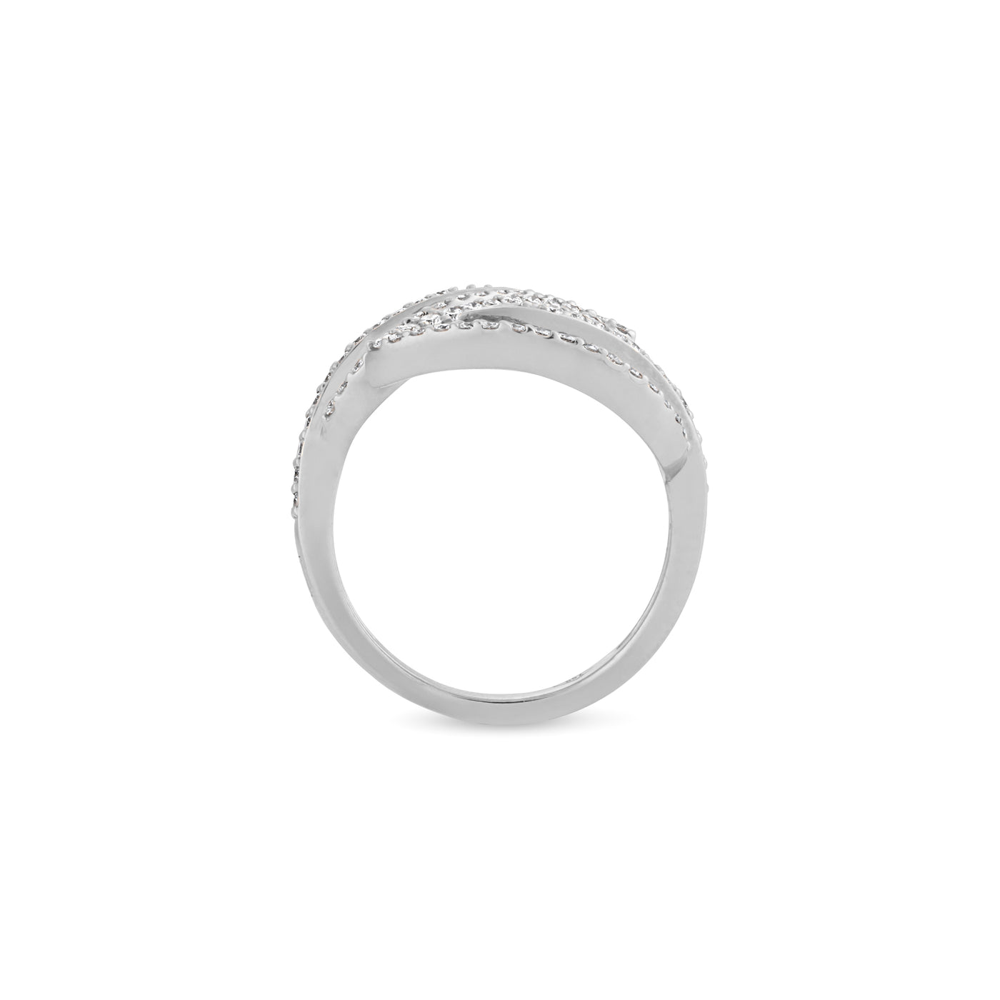 RONZA White Gold Diamond Leaf Ring