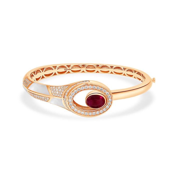 18K rose gold diamond bangle
