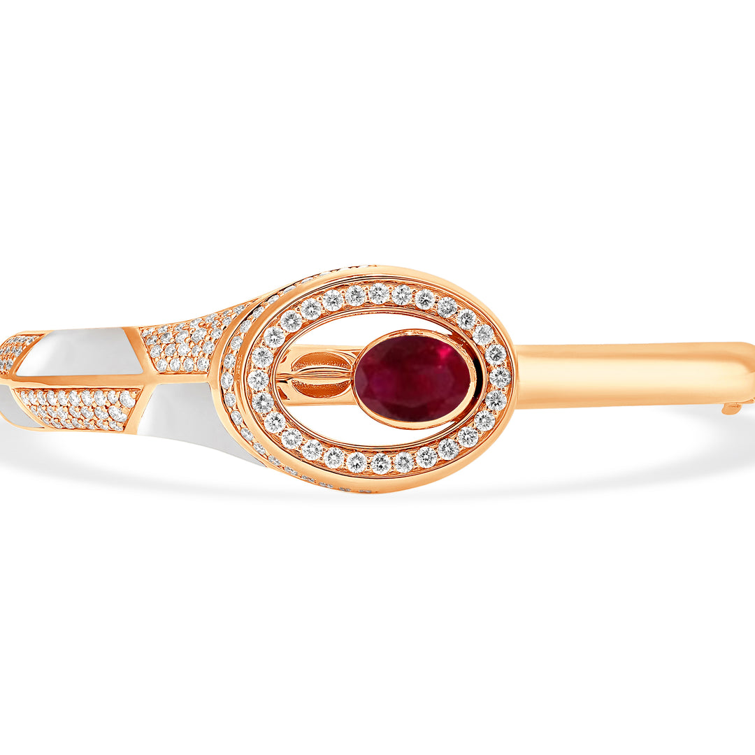 18K rose gold diamond bangle