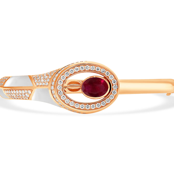 18K rose gold diamond bangle
