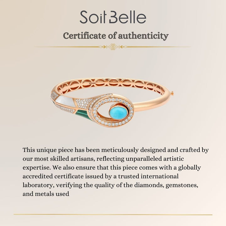 Bracelet in 18K gold with turquoise