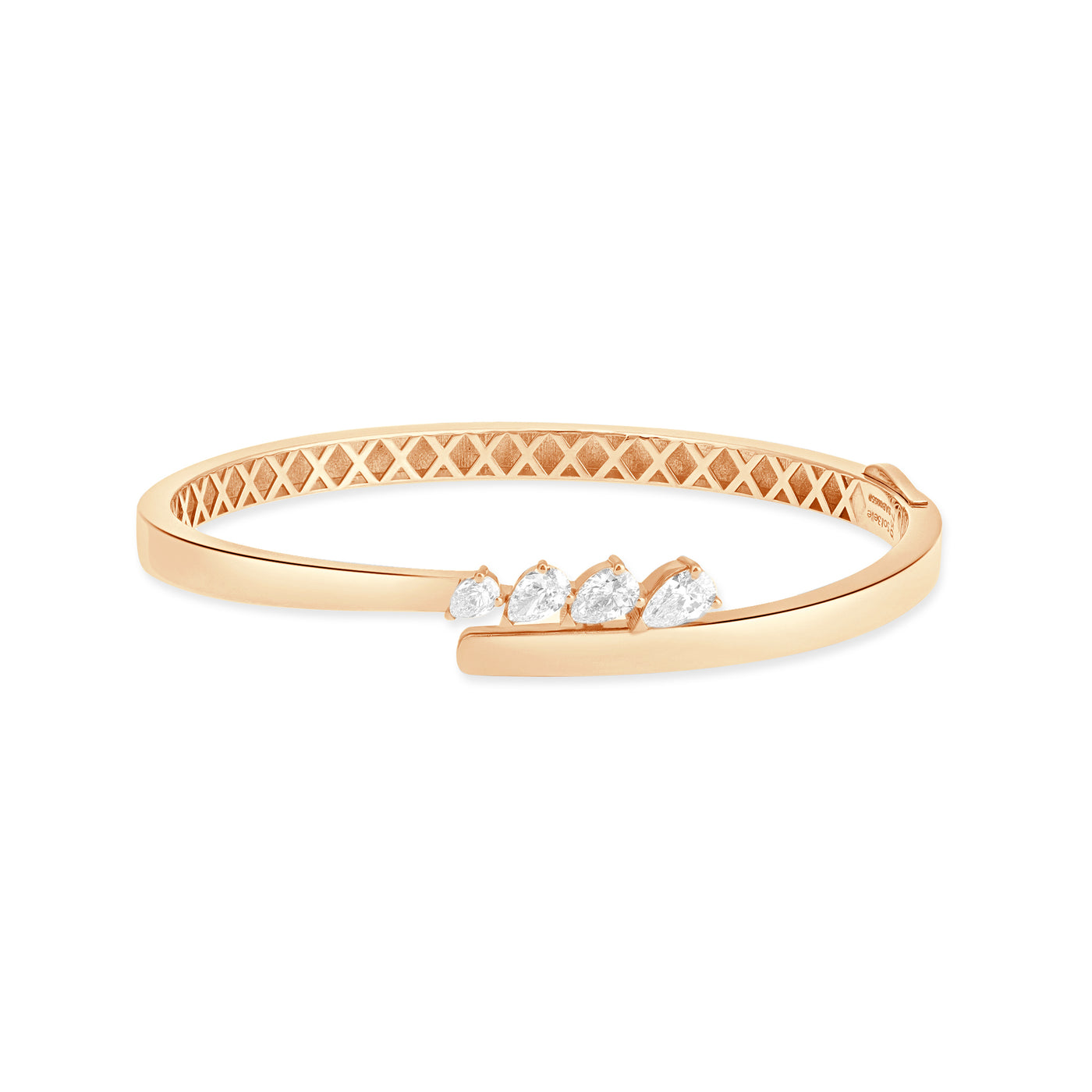 ETOILE Rose Gold Slanting Pear Diamond Bangle