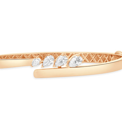 ETOILE Rose Gold Slanting Pear Diamond Bangle