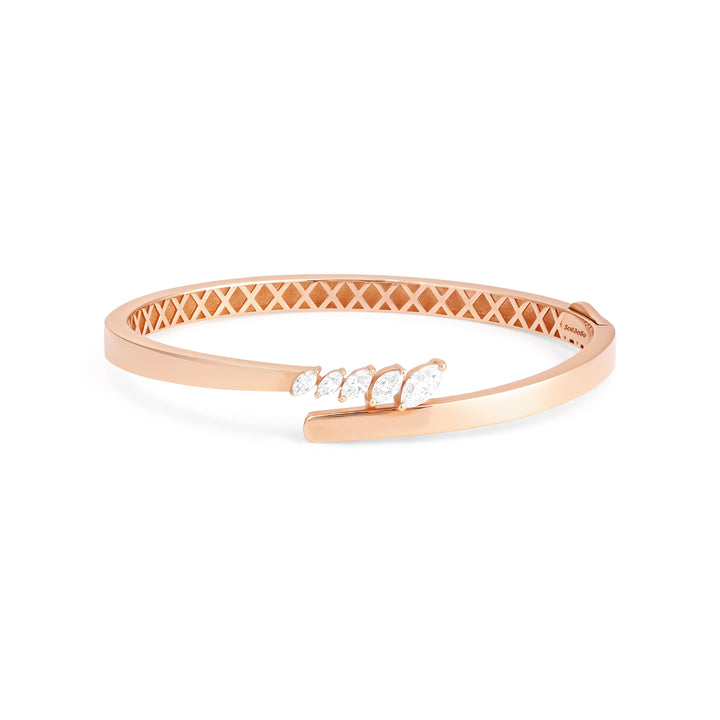 ETOILE Rose Gold Slanting Marquise Diamond Bangle
