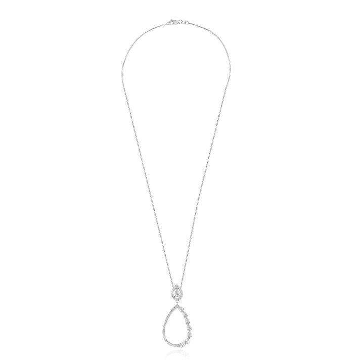 RONZA White Gold Pear Diamond Pendant