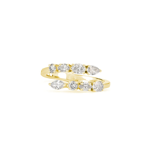 ETOILE Yellow Gold Overlapping Diamonds Ring ETOILE Yellow Gold Overlapping Diamonds Ring