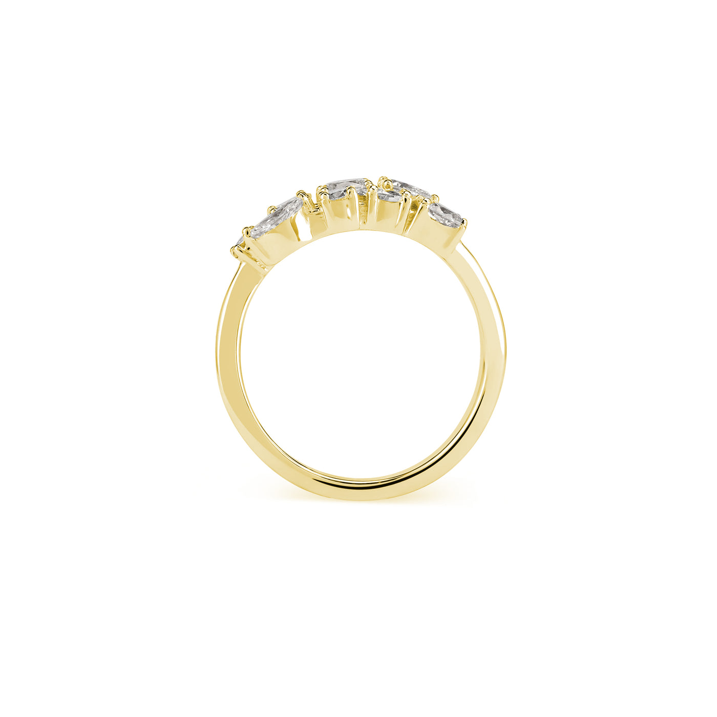 ETOILE Yellow Gold Overlapping Diamonds Ring
